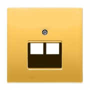 Накладка 2-ая компьютерной/телефонной RJ45/RJ11 розетки наклонная Jung LS Золото