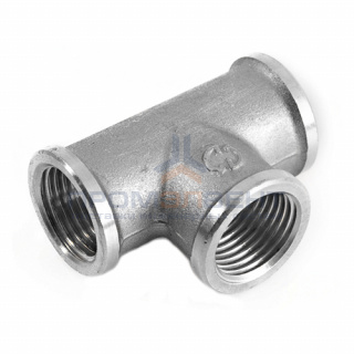 Тройник латунный резьбовой равнопроходный STOUT (ВР) - 2" (никелированный)