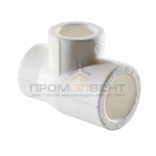 Тройник переходной VALTEC VTp.735 - 75 x 50 x 75 (для полипропиленовых труб под пайку, цвет белый)