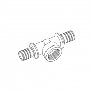 Тройник с переходом на внутреннюю резьбу REHAU MX - 25 x 3/4" (латунь, для труб серии RAUTITAN)