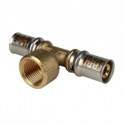 Тройник с переходом на внутреннюю резьбу STOUT - 20 x 3/4" (прессовой, для металлопласт.труб)