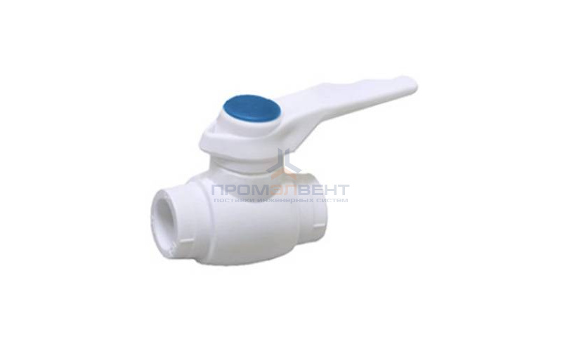 Кран шаровой Fusitek - 25 (Пайка/Пайка, ручка-рычаг белая с синей меткой)