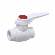 Кран шаровой Fusitek - 32 (Пайка/Пайка, ручка-рычаг белая с красной меткой)
