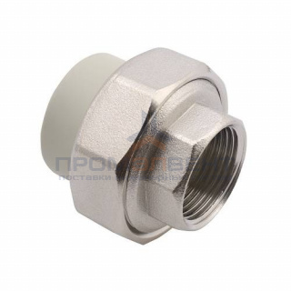 Переход на внутреннюю резьбу разъемный FV-Plast - 32 x 3/4" (для полипропиленовых труб, цвет серый)