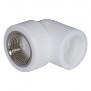 Переход на внутреннюю резьбу угловой KALDE - 20 x 1/2" (для полипропиленовых труб, цвет белый)