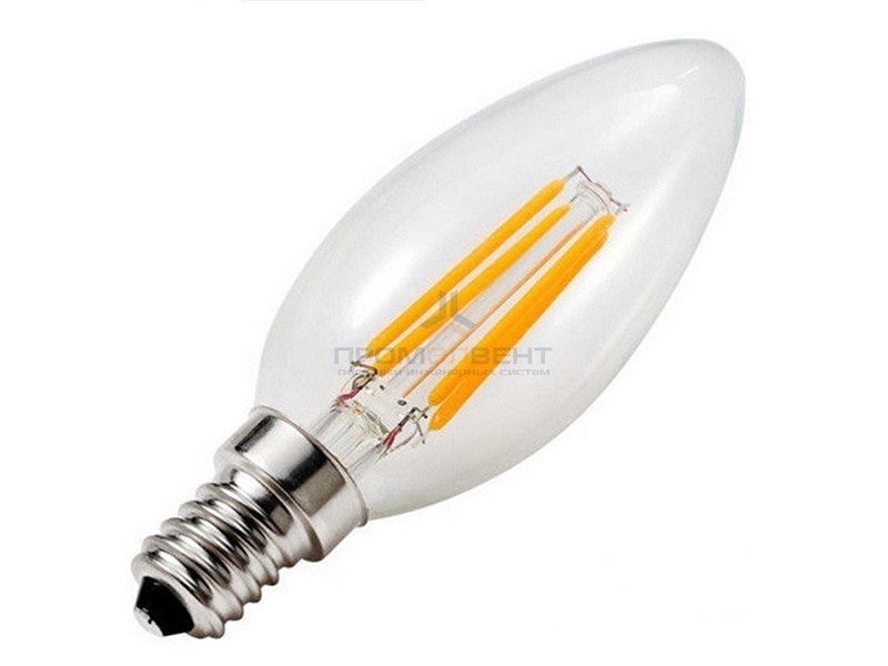 Лампа филаментная светодиодная свеча Osram LED SCL B 75 6W/840 230V CL E14 800lm Filament