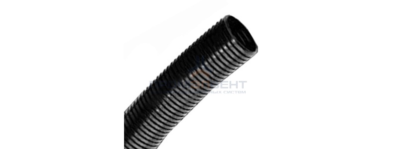 Труба PA6V0, гибкая гофр. д.20мм, без протяжки, цвет тёмно-серый [бухта 100м]