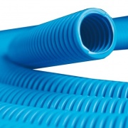 Труба ППЛ гибкая гофр. д.25мм, сверхтяжёлая без протяжки, цвет синий [бухта 25м]