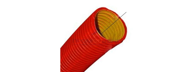 Труба двустенная гибкая, с протяжкой, с соединительной муфтой, внешний диаметр 90 мм