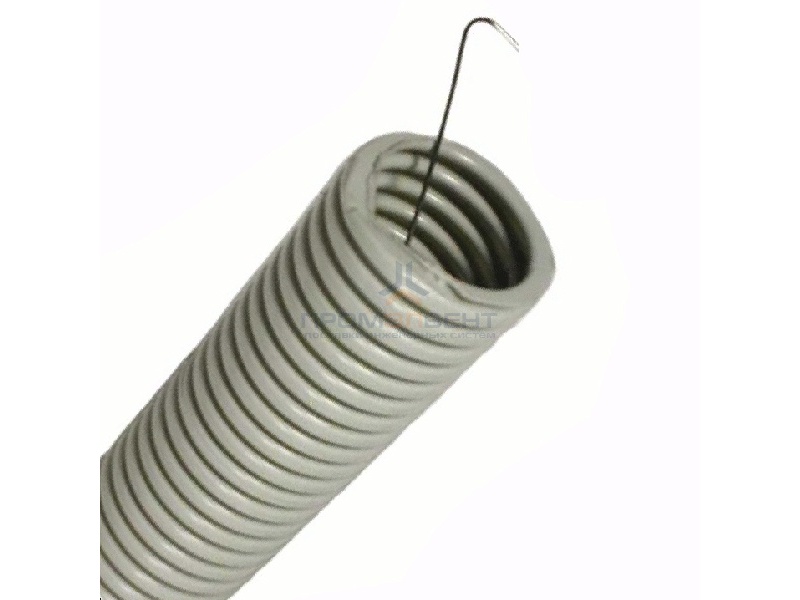 Труба ПВХ гофрированная DKC д.20мм, лёгкая с протяжкой, цвет серый [бухта 100м]