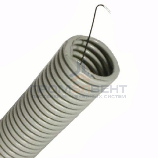 Труба ПВХ гофрированная DKC д.20мм, лёгкая с протяжкой, цвет серый [бухта 100м]