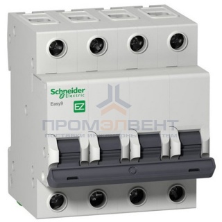 Автоматический выключатель Schneider Electric EASY 9 4П 10А С 4,5кА 400В (автомат)