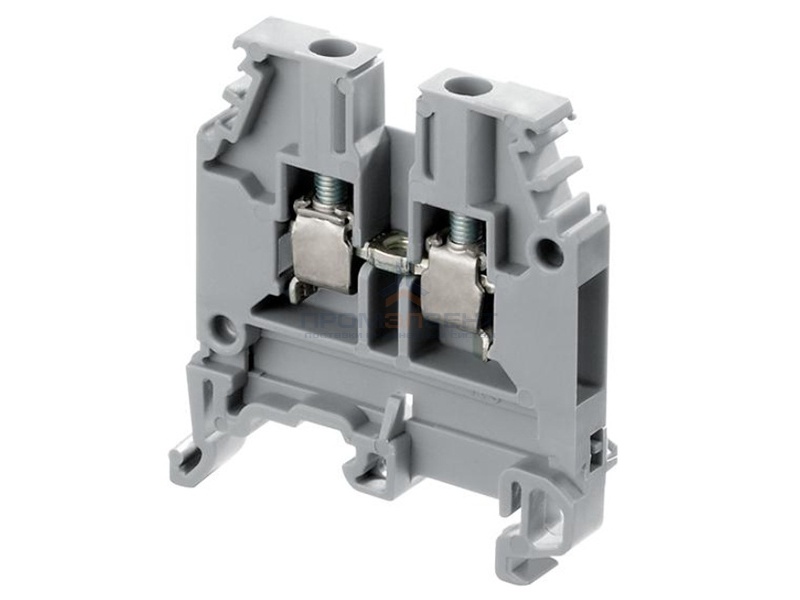 Клеммник ABB М4/6 на DIN-рейку 4мм.кв. серый